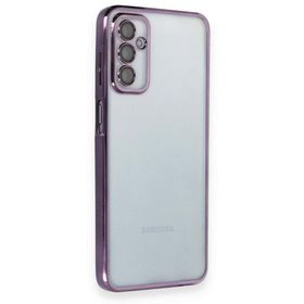BSSM Samsung Galaxy M23 Razer Lensli Silikon Mor Kılıf