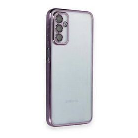 BSSM Samsung Galaxy M23 Razer Lensli Silikon Mor Kılıf