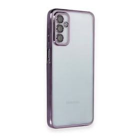BSSM Samsung Galaxy M23 Razer Lensli Silikon Mor Kılıf