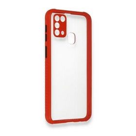 BSSM Samsung Galaxy M31 Miami Şeffaf Kırmızı Silikon Kılıf