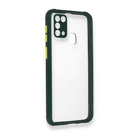 BSSM Samsung Galaxy M31 Miami Şeffaf Silikon Koyu Yeşil Kılıf