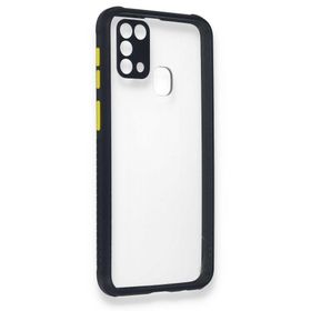 BSSM Samsung Galaxy M31 Miami Şeffaf Silikon Lacivert Kılıf