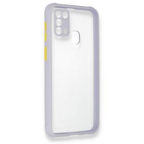 BSSM Samsung Galaxy M31 Miami Şeffaf Silikon Lila Kılıf