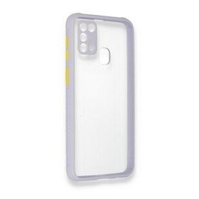BSSM Samsung Galaxy M31 Miami Şeffaf Silikon Lila Kılıf