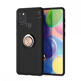 BSSM Samsung Galaxy M31 Range Yüzüklü Silikon Siyah-Gold Kılıf