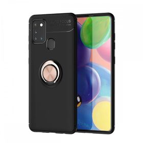 BSSM Samsung Galaxy M31 Range Yüzüklü Silikon Siyah-Gold Kılıf