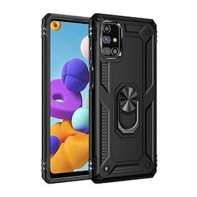 BSSM Samsung Galaxy M31S Sofya Yüzüklü Silikon Kapak Siyah Kılıf