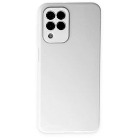 BSSM Samsung Galaxy M33 Glass Kapak Beyaz Kılıf