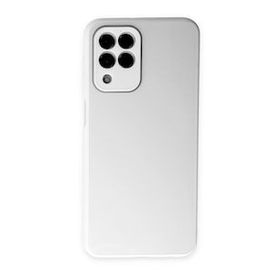BSSM Samsung Galaxy M33 Glass Kapak Beyaz Kılıf