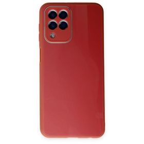 BSSM Samsung Galaxy M33 Glass Kapak Bordo Kılıf
