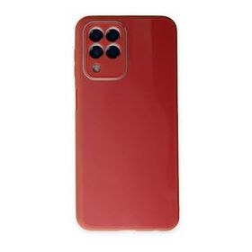 BSSM Samsung Galaxy M33 Glass Kapak Bordo Kılıf