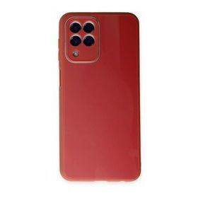 BSSM Samsung Galaxy M33 Glass Kapak Bordo Kılıf