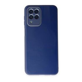 BSSM Samsung Galaxy M33 Glass Kapak Lacivert Kılıf