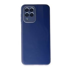 BSSM Samsung Galaxy M33 Glass Kapak Lacivert Kılıf