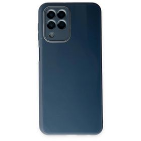 BSSM Samsung Galaxy M33 Glass Kapak Mavi Kılıf