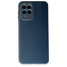 BSSM Samsung Galaxy M33 Glass Kapak Mavi Kılıf