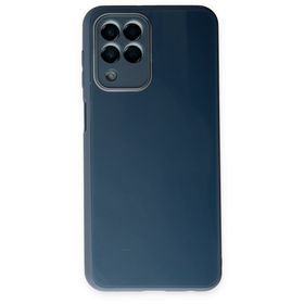 BSSM Samsung Galaxy M33 Glass Kapak Mavi Kılıf