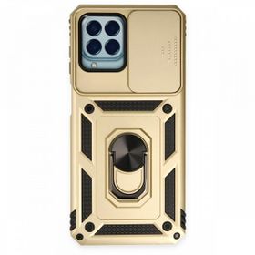 BSSM Samsung Galaxy M33 Pars Lens Yüzüklü Silikon Gold Kılıf