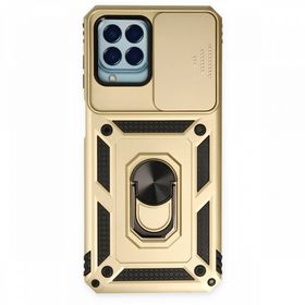 BSSM Samsung Galaxy M33 Pars Lens Yüzüklü Silikon Gold Kılıf