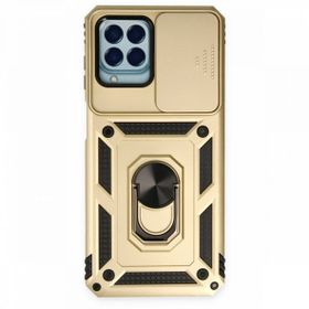 BSSM Samsung Galaxy M33 Pars Lens Yüzüklü Silikon Gold Kılıf