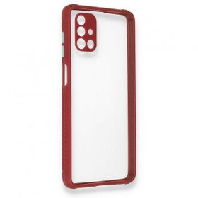 BSSM Samsung Galaxy M51 Miami Şeffaf Silikon Fuşya Kılıf
