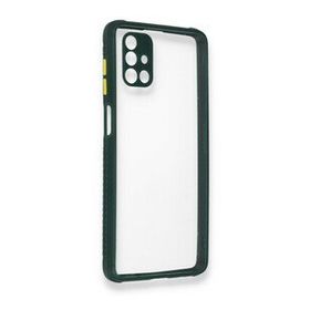 BSSM Samsung Galaxy M51 Miami Şeffaf Silikon Koyu Yeşil Kılıf
