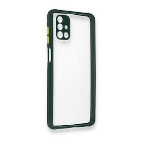 BSSM Samsung Galaxy M51 Miami Şeffaf Silikon Koyu Yeşil Kılıf