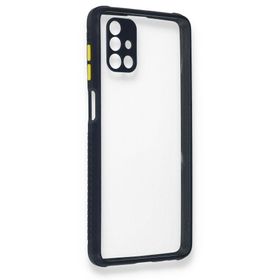 BSSM Samsung Galaxy M51 Miami Şeffaf Silikon Lacivert Kılıf