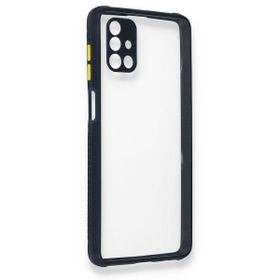 BSSM Samsung Galaxy M51 Miami Şeffaf Silikon Lacivert Kılıf