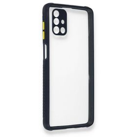 BSSM Samsung Galaxy M51 Miami Şeffaf Silikon Lacivert Kılıf