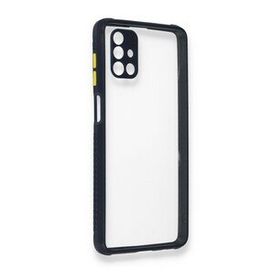 BSSM Samsung Galaxy M51 Miami Şeffaf Silikon Lacivert Kılıf