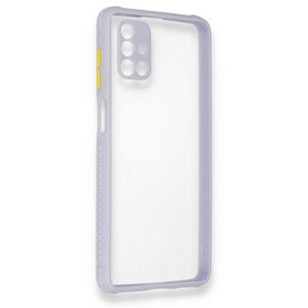 BSSM Samsung Galaxy M51 Miami Şeffaf Silikon Lila Kılıf