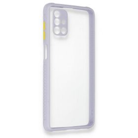 BSSM Samsung Galaxy M51 Miami Şeffaf Silikon Lila Kılıf