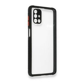 BSSM Samsung Galaxy M51 Miami Şeffaf Silikon Siyah Kılıf