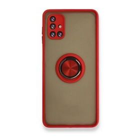 BSSM Samsung Galaxy M51 Montreal Yüzüklü Silikon Kapak Kırmızı Kılıf