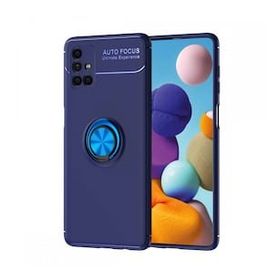 BSSM Samsung Galaxy M51 Range Yüzüklü Mavi Silikon Kılıf