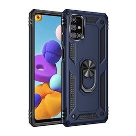 BSSM Samsung Galaxy M51 Sofya Yüzüklü Silikon Kapak Lacivert Kılıf