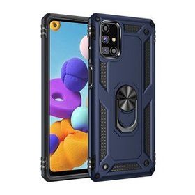 BSSM Samsung Galaxy M51 Sofya Yüzüklü Silikon Kapak Lacivert Kılıf