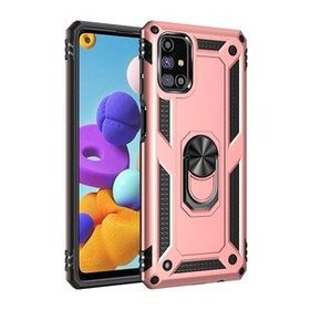 BSSM Samsung Galaxy M51 Sofya Yüzüklü Silikon Kapak Rose Kılıf