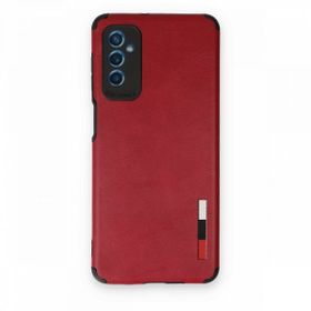 BSSM Samsung Galaxy M52 5G Loop Deri Silikon Kırmızı Kılıf