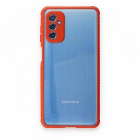 BSSM Samsung Galaxy M52 5G Miami Şeffaf Silikon Kırmızı Kılıf