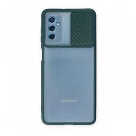 BSSM Samsung Galaxy M52 5G Palm Buzlu Kamera Sürgülü Silikon Yeşil Kılıf