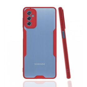 BSSM Samsung Galaxy M52 5G Platin Silikon Kırmızı Kılıf