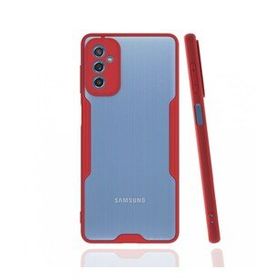 BSSM Samsung Galaxy M52 5G Platin Silikon Kırmızı Kılıf