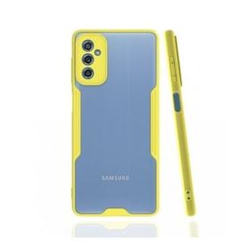 BSSM Samsung Galaxy M52 5G Platin Silikon Sarı Kılıf