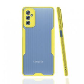 BSSM Samsung Galaxy M52 5G Platin Silikon Sarı Kılıf
