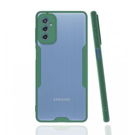 BSSM Samsung Galaxy M52 5G Platin Silikon Yeşil Kılıf