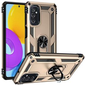 BSSM Samsung Galaxy M52 5G Sofya Yüzüklü Silikon Kapak Gold Kılıf