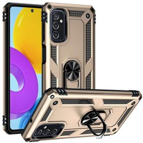 BSSM Samsung Galaxy M52 5G Sofya Yüzüklü Silikon Kapak Gold Kılıf