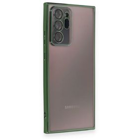 BSSM Samsung Galaxy Note 20 Ultra Razer Lensli Silikon Yeşil Kılıf